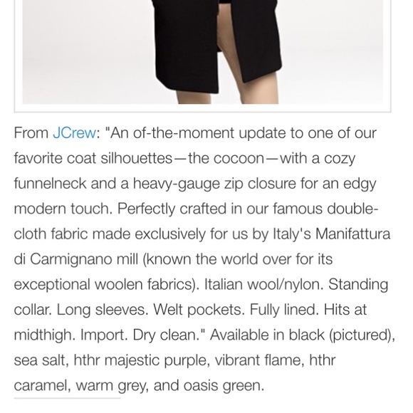 J Crew Double Cloth Envelope Coat. Italian. Wool. Size 4 - Picture 15 of 16